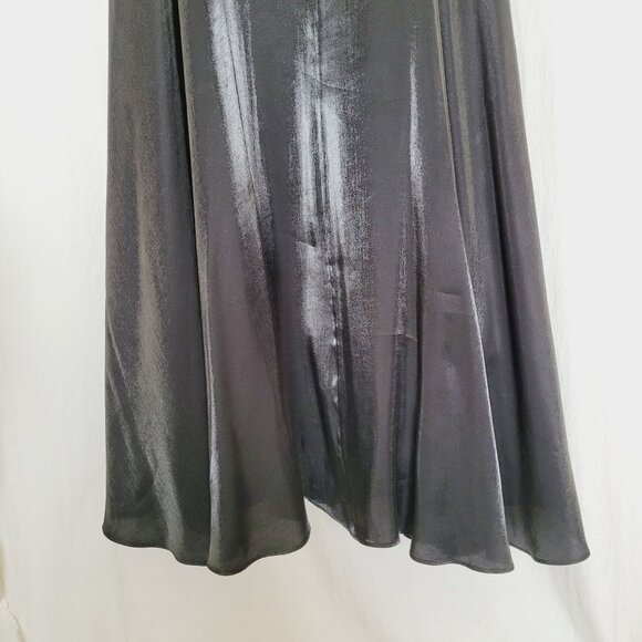 Black Taffeta A Line Full Length Formal Maxi Skirt Size 12 VTG JS Collections - Picture 8 of 12